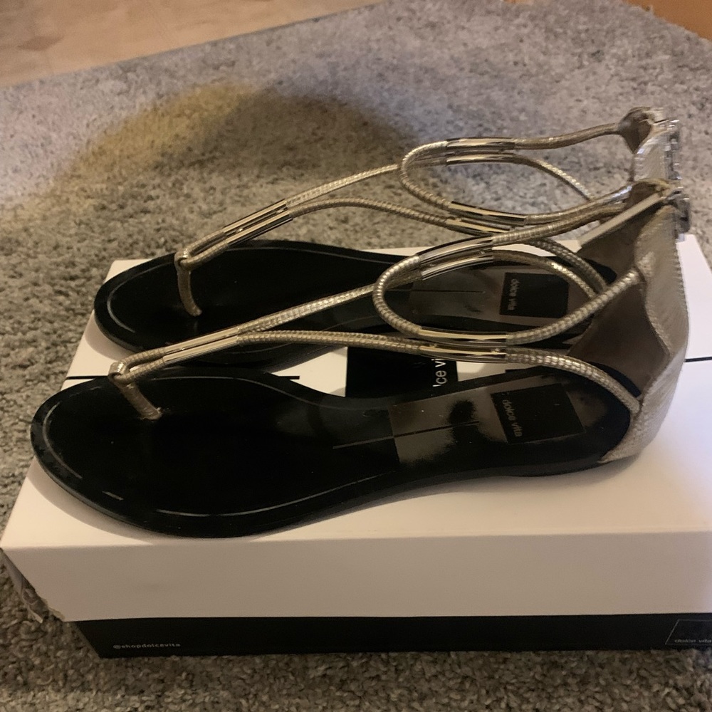 Dolce Vita Silver Sandals, Size 7.5